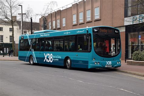 The X38bus(Derby) has 12 stops departing from DerbyTurn, Wetmore and ending in Victoria Street, Derby. . X38 burton to derby bus timetable
